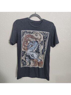Curbside Clothing Mermaid Graphic Tee Heathered Gray Small
